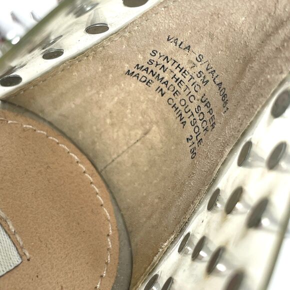 Steve Madden Shoes Wmns 7.5M Clear PVC Silver Vala Spiked Pointed Toe Heels Glam - Picture 8 of 9